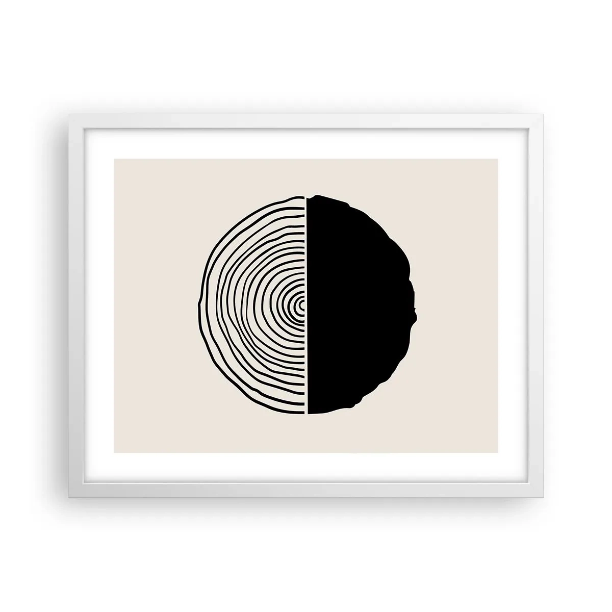 Affiche dans un cadre blanc - Poster - Moitié-moitié - 50x40 cm