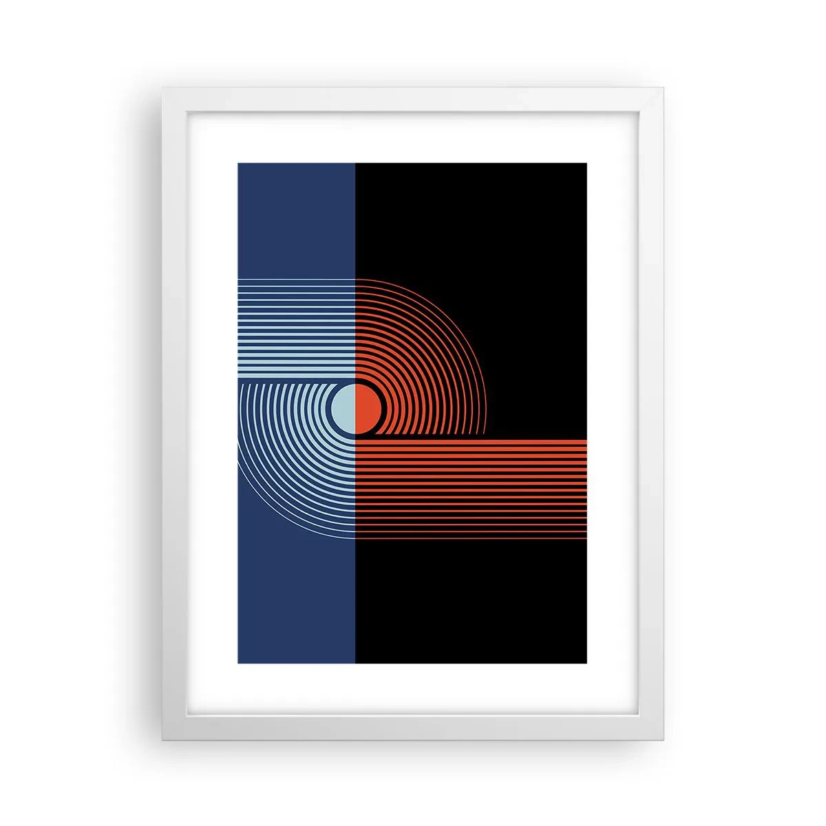 Affiche dans un cadre blanc - Poster - Dans une étreinte géométrique - 30x40 cm