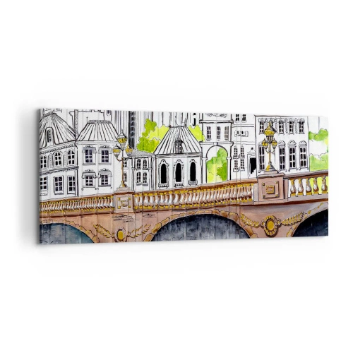 Impression sur toile - Image sur toile - Une ville comme peinte - 100x40 cm