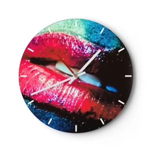 Horloge murale - Pendule murale - Sensuel et dérangeant - 40x40 cm