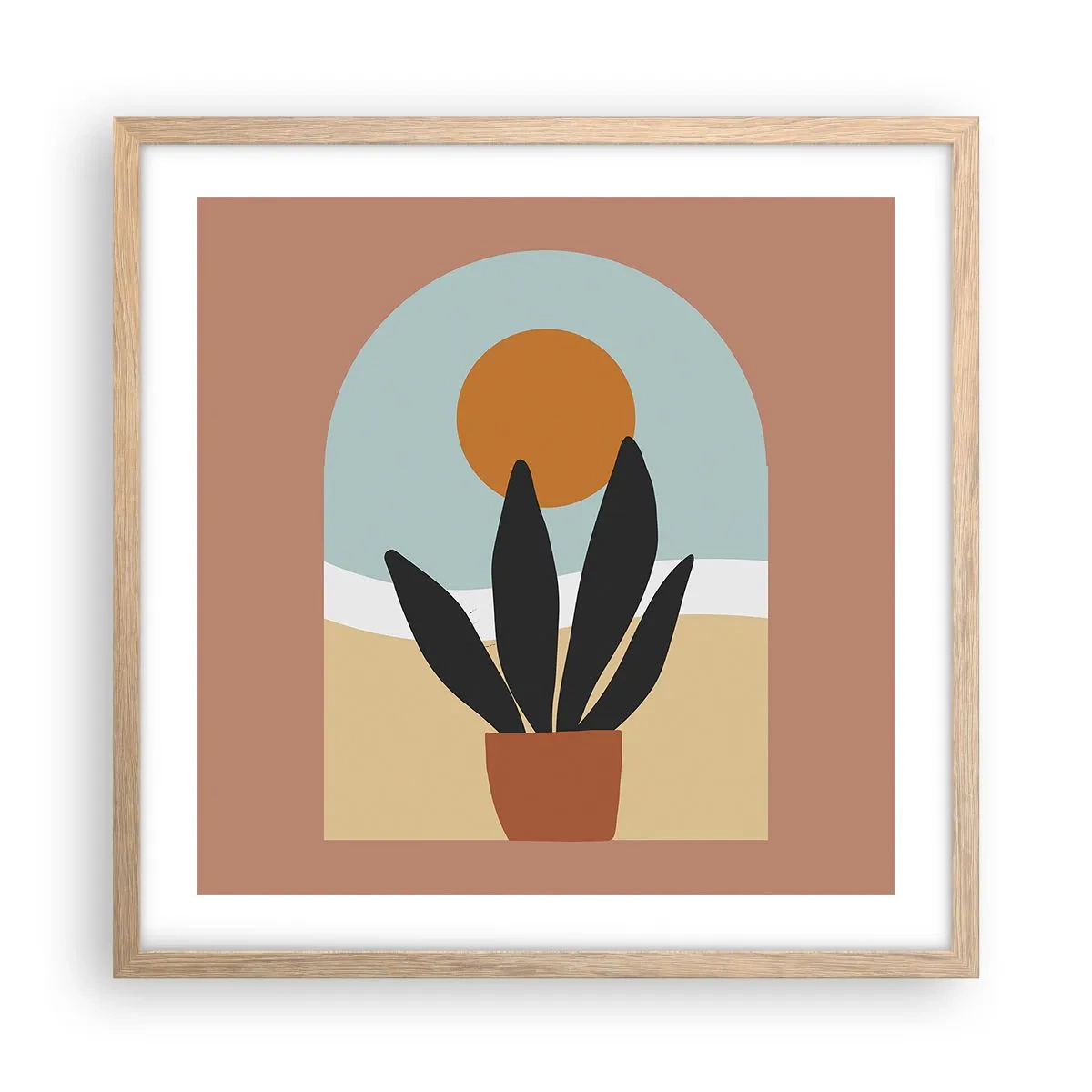 Affiche dans un chêne clair - Poster - Petits bonheurs - 50x50 cm