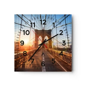 Horloge murale - Pendule murale - Sur le pont d'or - 40x40 cm