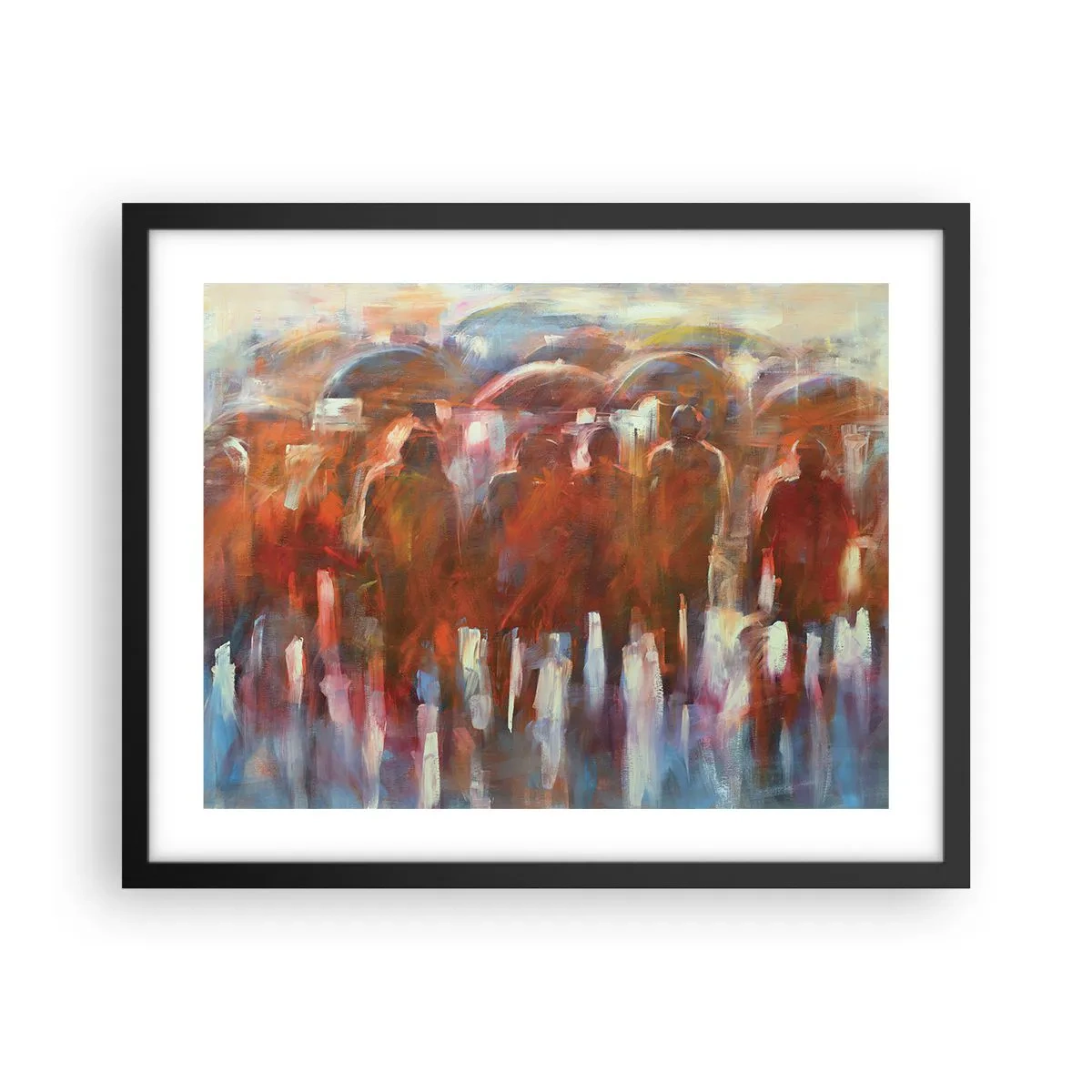 Affiche dans un cadre noir - Poster - Identiques sous la pluie et dans le brouillard - 50x40 cm