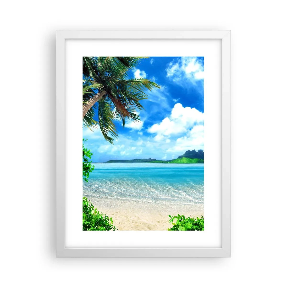 Affiche dans un cadre blanc - Poster - L'azur des tropiques - 30x40 cm