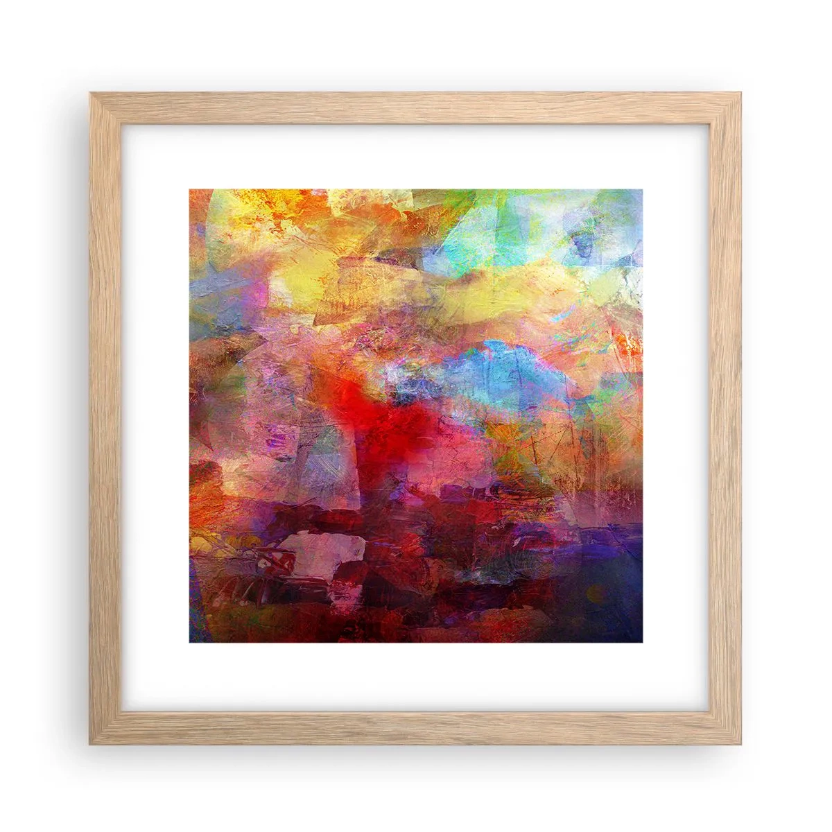 Affiche dans un chêne clair - Poster - Regardez à l'intérieur de l'arc-en-ciel - 30x30 cm