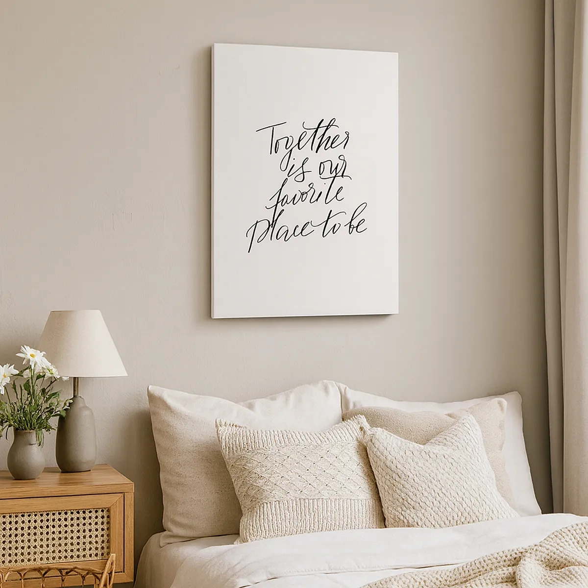 Impression sur toile - Image sur toile - Inscription typographique dans un style élégant sur fond blanc - 50x70cm - Vous aussi vous le sentez? - Décoration murale moderne pour le salon et la chambre ARTTOR