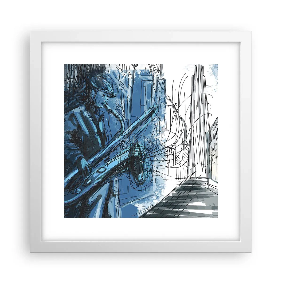 Affiche dans un cadre blanc - Poster - Rhapsodie urbaine - 30x30 cm