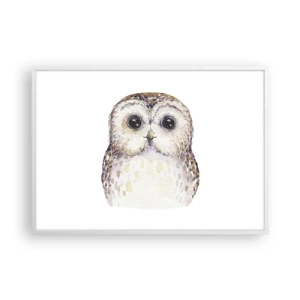 Affiche dans un cadre blanc - Poster - Regarde-moi dans les yeux - 100x70 cm