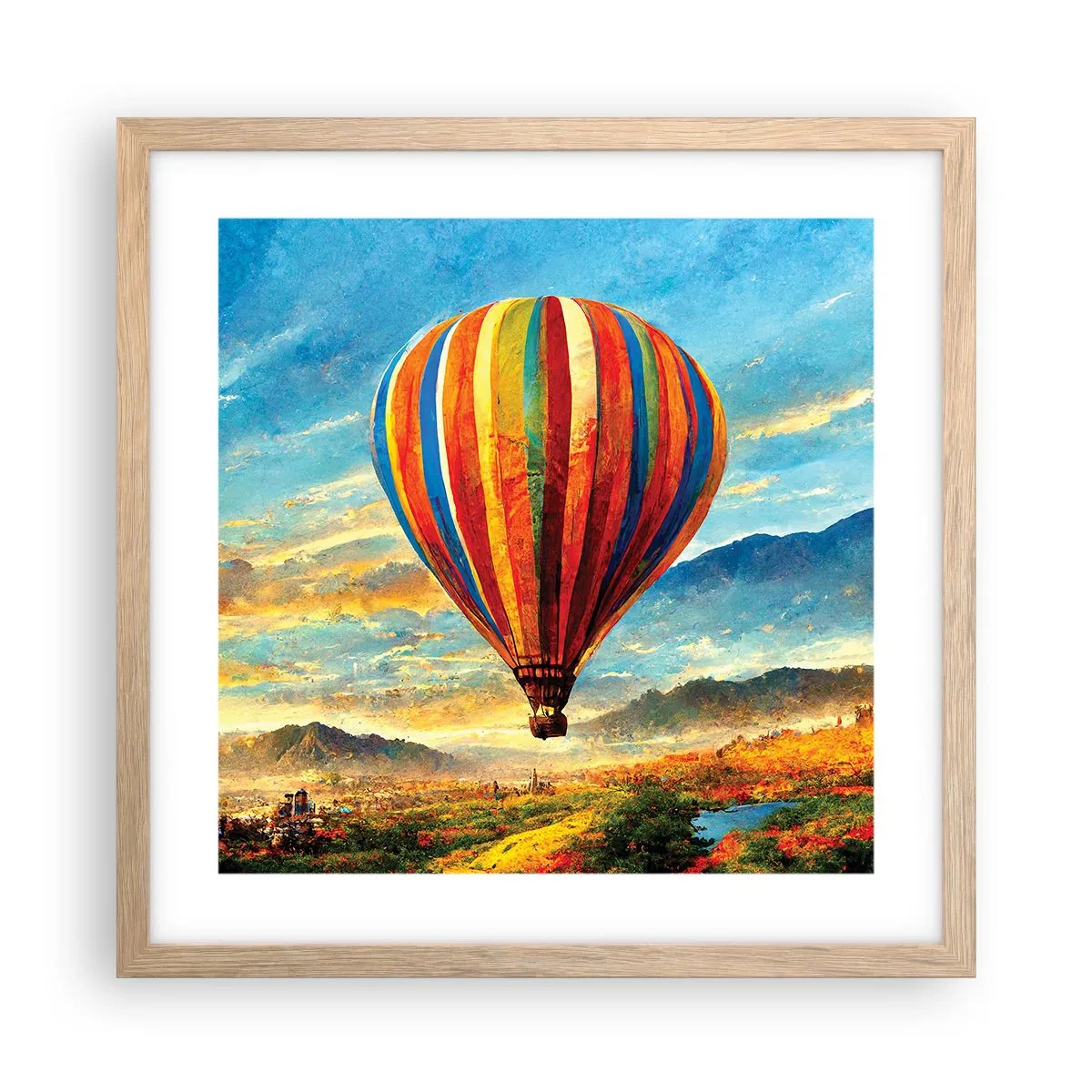 Affiche dans un chêne clair - Poster - Dans le silence on voit mieux - 40x40 cm