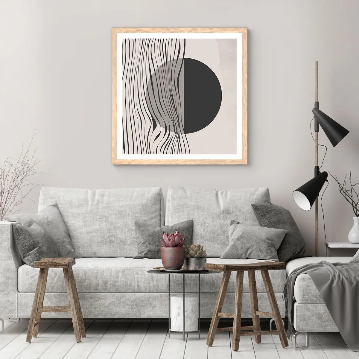 Affiche dans un chêne clair - Poster - Demi composition - 60x60 cm