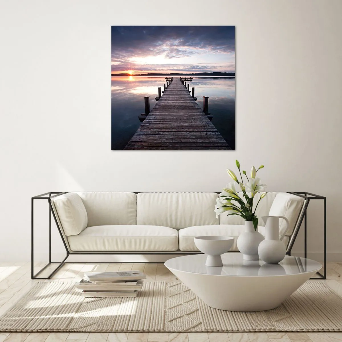 Impression sur verre - Image sur verre - Une frontière tranquille entre le jour et la nuit - 30x30 cm