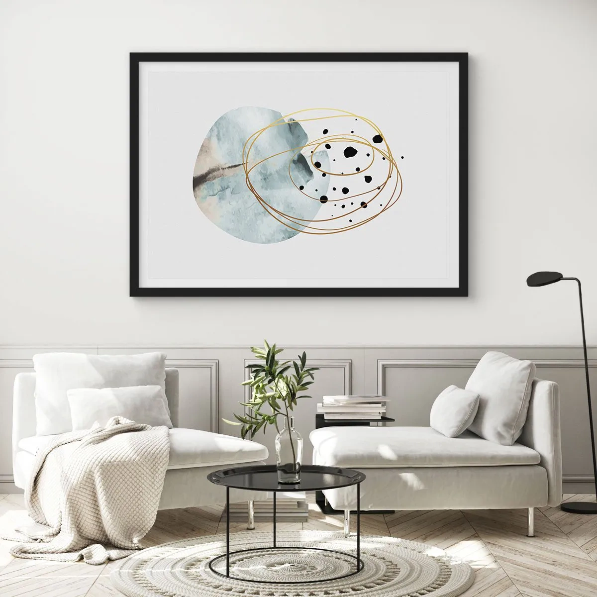 Affiche dans un cadre noir - Poster - Emmêlement de l'espace - 91x61 cm