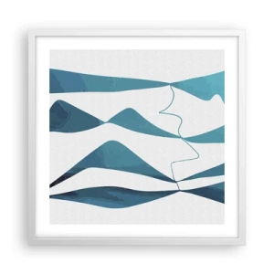 Affiche dans un cadre blanc - Poster - Abstraction : composé turquoise - 50x50 cm