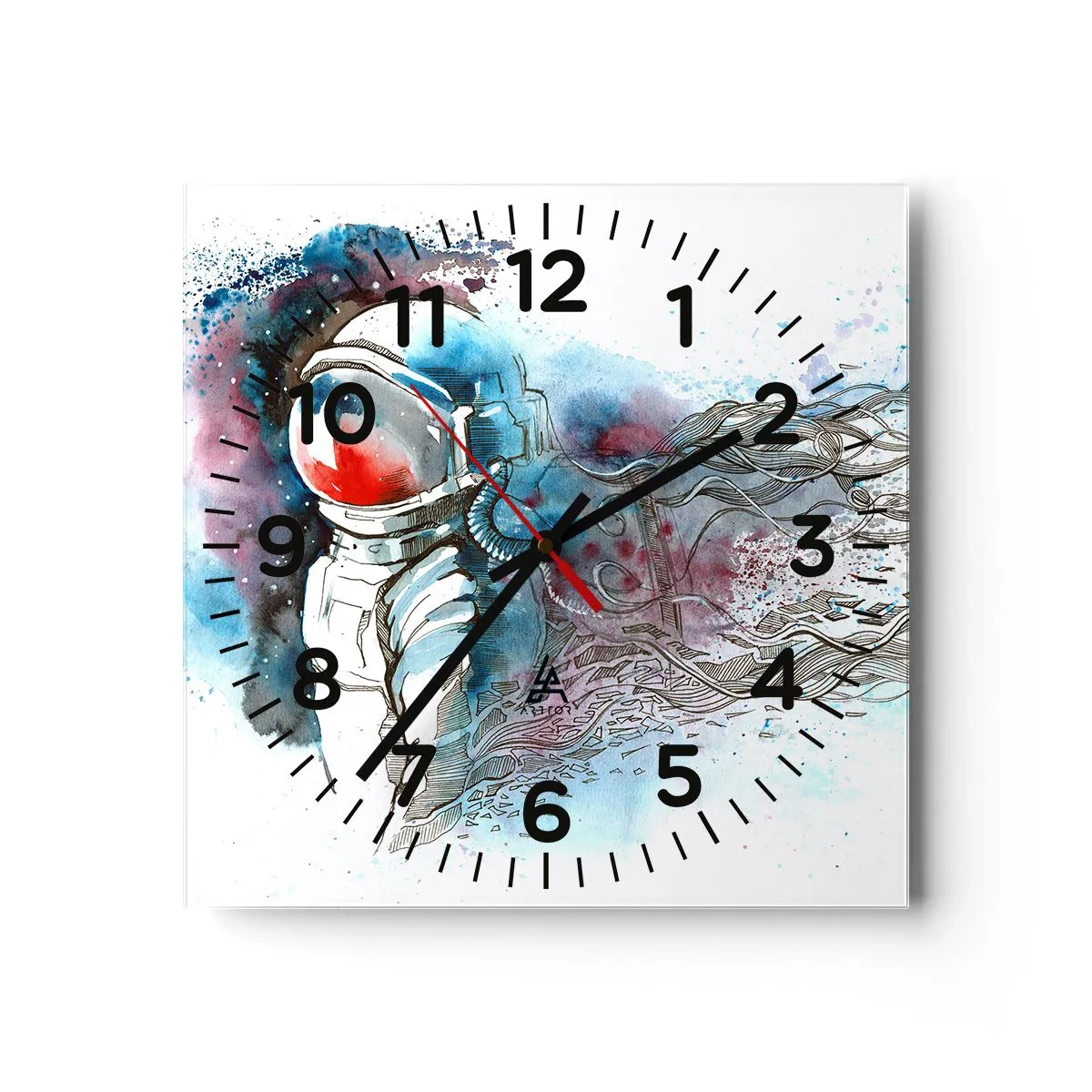 Horloge murale - Pendule murale - Seul avec l'espace - 30x30 cm