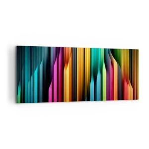Impression sur toile - Image sur toile - Les lignes verticales colorées créent une abstraction dynamique. - 120x50cm - Un organe de lumière - Décoration murale moderne pour le salon et la chambre ARTTOR
