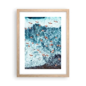 Affiche dans un chêne clair - Poster - Défilé du bord de mer - 30x40 cm