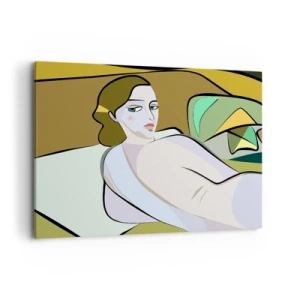 Impression sur toile - Image sur toile - Figure abstraite dans un style moderne - 100x70cm - Portrait intime - Décoration murale moderne pour le salon et la chambre ARTTOR