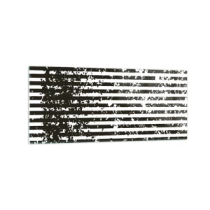 Impression sur verre - Image sur verre - Lignes abstraites avec un effet vieilli en noir et blanc - 120x50cm - Rythme et bruissement - Décoration murale moderne pour le salon et la chambre ARTTOR