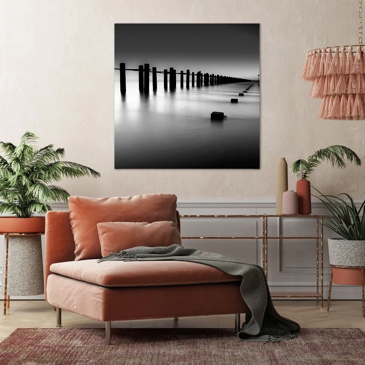 Impression sur toile - Image sur toile - Distance grise dans le brouillard - 40x40 cm