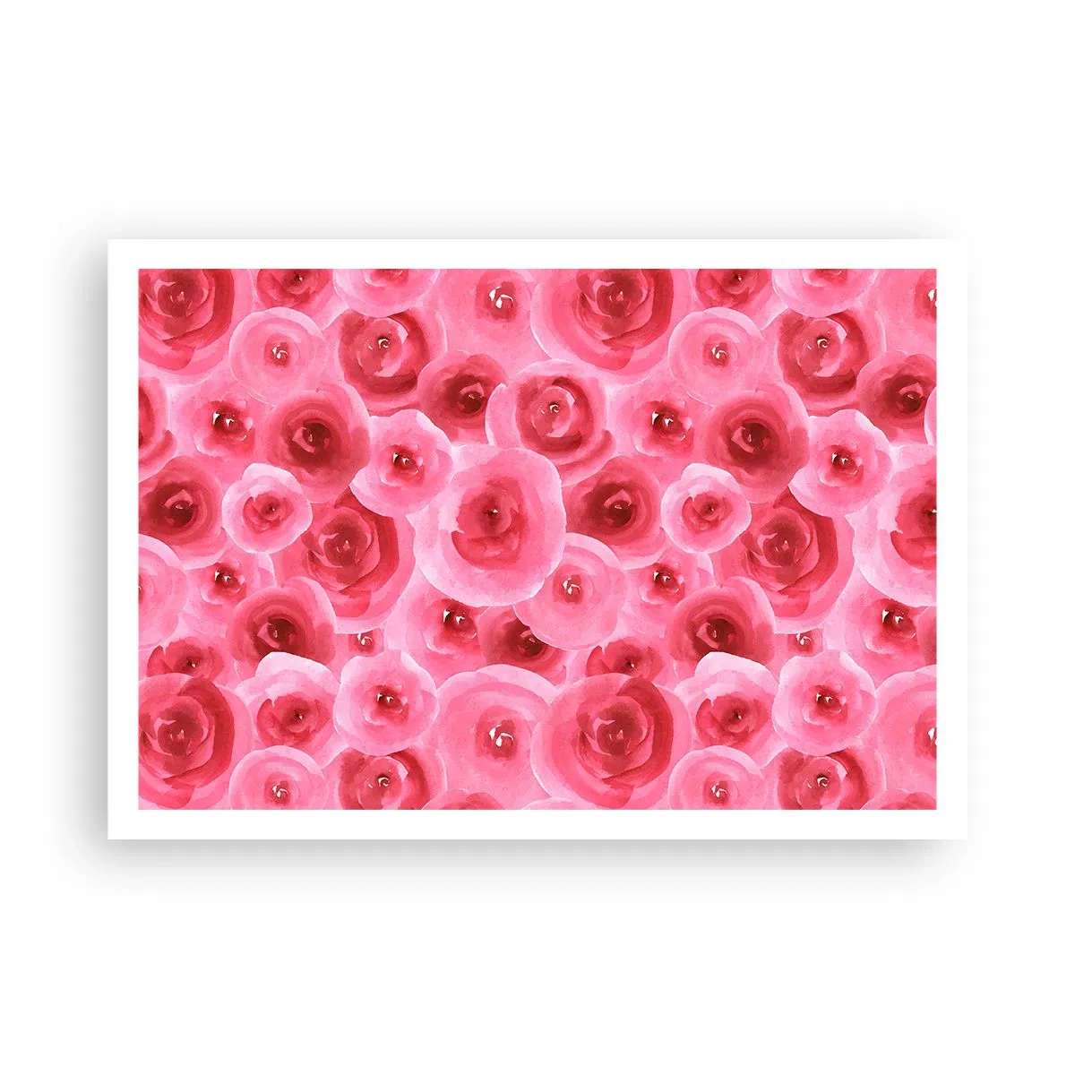 Affiche - Poster - Roses délicates dans des tons pastel de rose - 100x70cm - Roses en-haut et en-bas - Décoration murale moderne pour le salon et la chambre ARTTOR