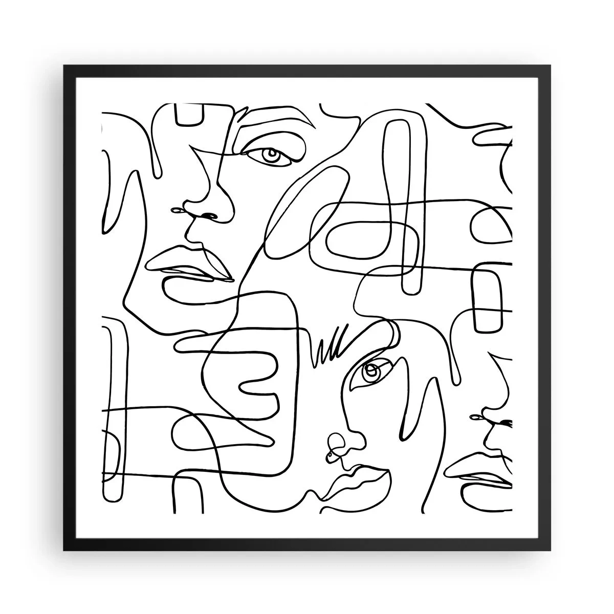 Affiche dans un cadre noir - Poster - Dans des émotions enchevêtrées - 60x60 cm