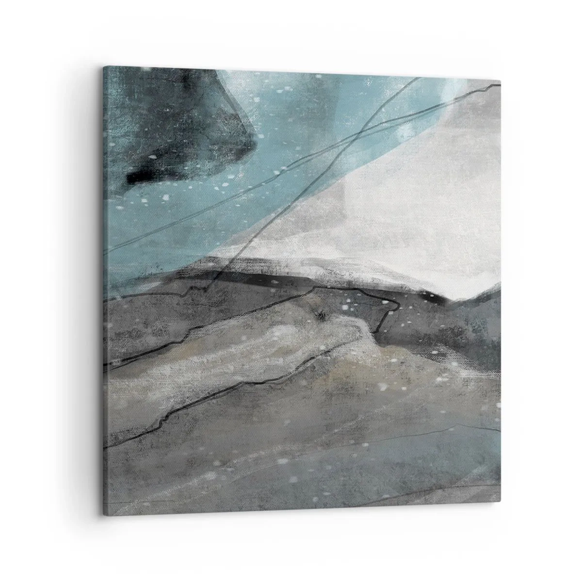 Impression sur toile - Image sur toile - Résumé : roches et glace - 50x50 cm