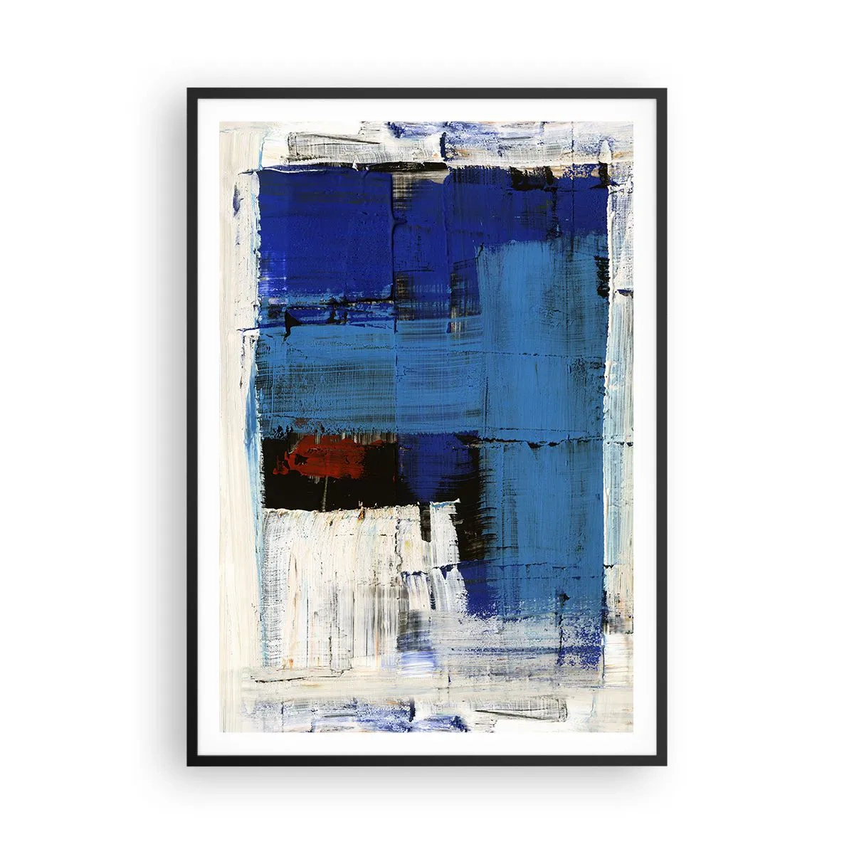 Affiche dans un cadre noir - Poster - Secret de bleu - 70x100 cm