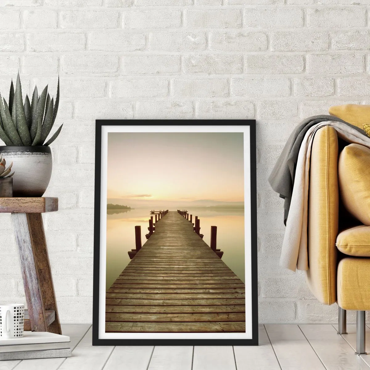 Affiche dans un cadre noir - Poster - L'aube, les premières lueurs, le jour  - 70x100 cm