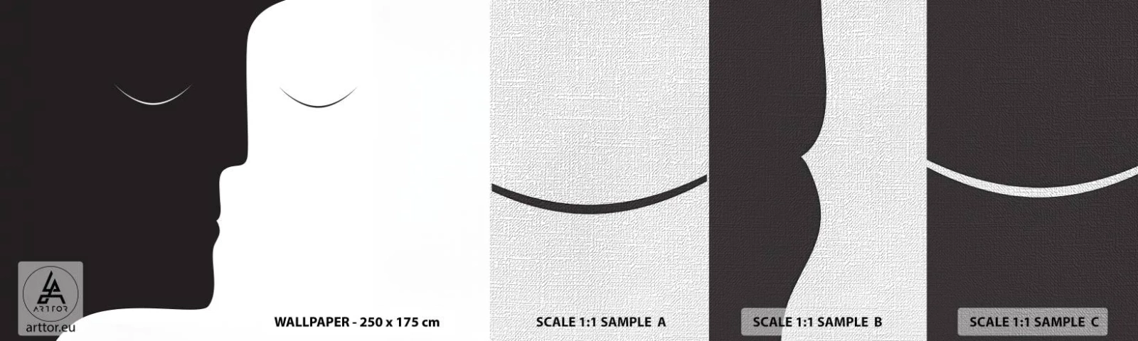 Échantillon de Papier Peint Premium Canvas - Unité des contraires - Personnes, Couple, Morceau - 100x30 cm