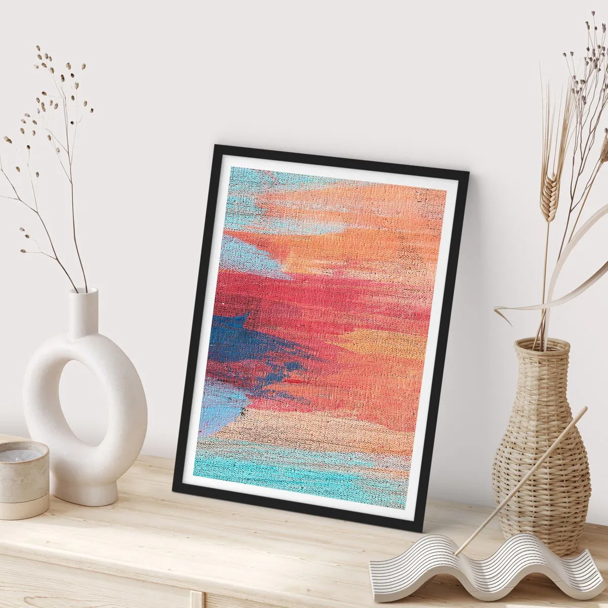 Affiche dans un cadre noir - Poster - Ecoulement de l'arc-en ciel - 70x100 cm