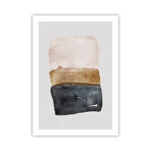 Affiche - Poster - Aquarelle abstraite aux tons terreux - 50x70cm - Composition de couleurs de la terre - Décoration murale moderne pour le salon et la chambre ARTTOR