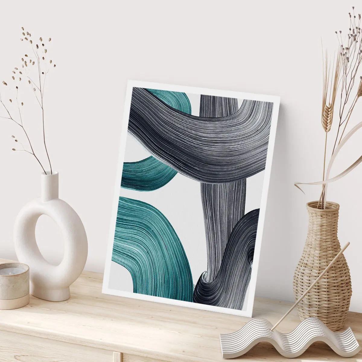 Affiche - Poster - Sentiers émeraude et noirs - 30x40 cm