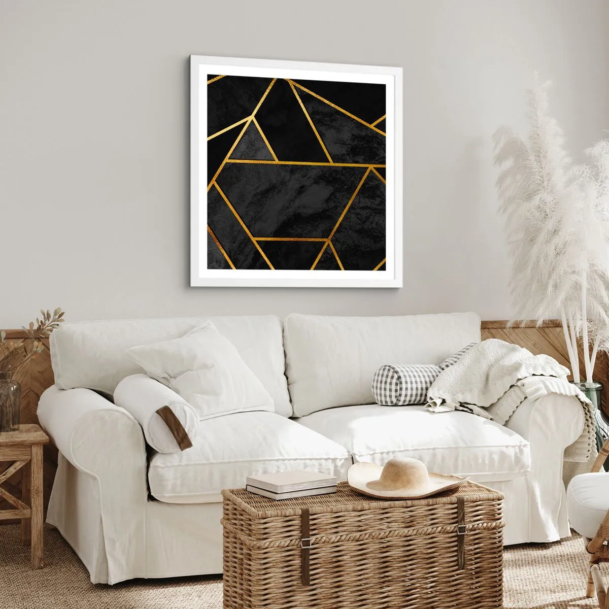 Affiche dans un cadre blanc - Poster - Obscurité et éclat - 50x50 cm