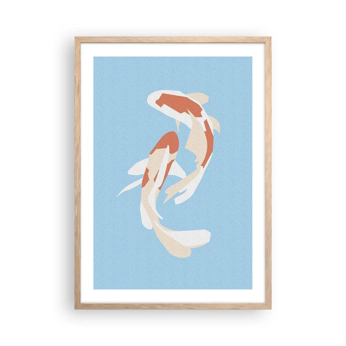 Affiche dans un chêne clair - Poster - Natation synchronisée spontanée - 50x70 cm