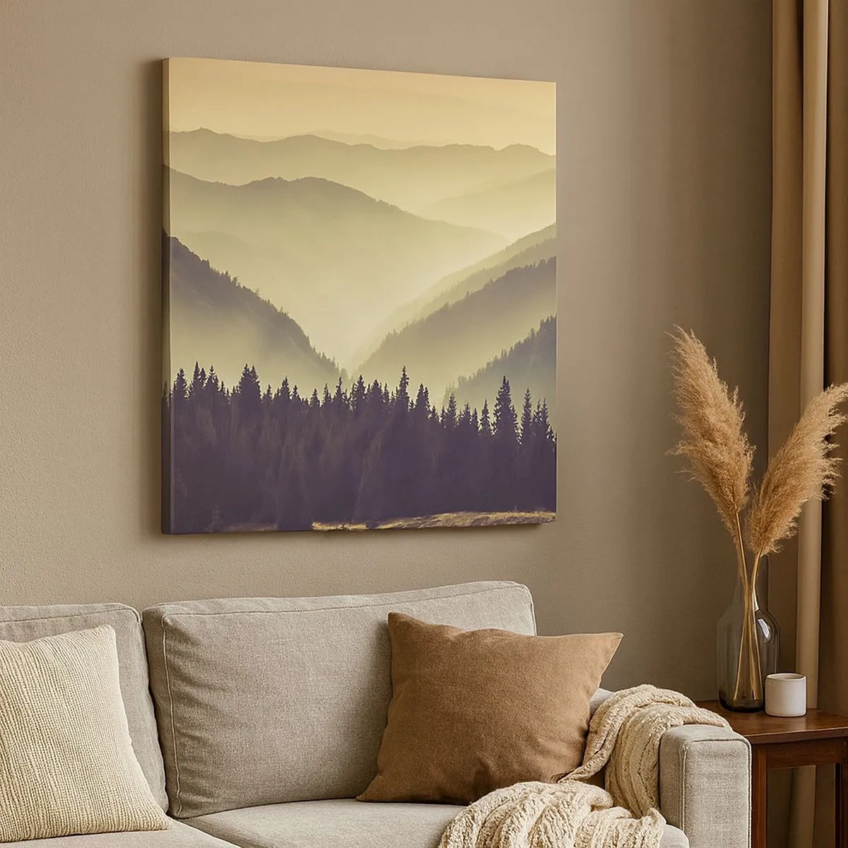 Impression sur toile - Image sur toile - Derrière les sept montagnes… - 30x30 cm