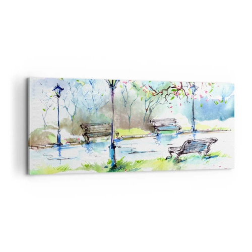 Impression sur toile - Image sur toile - Le charme du silence d'un parc - 100x40 cm
