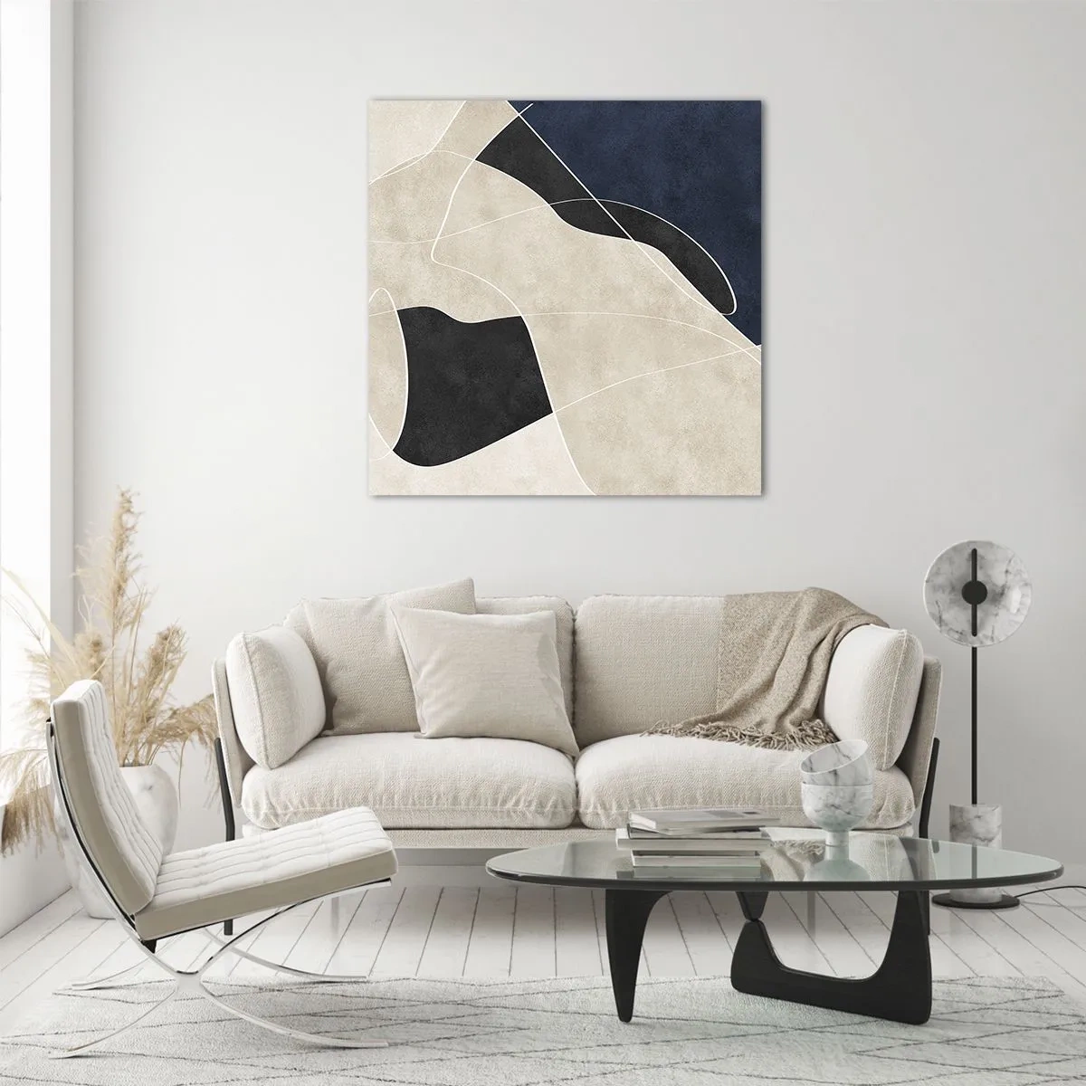 Impression sur verre - Image sur verre - Composition abstraite - contraste de couleurs - 50x50 cm