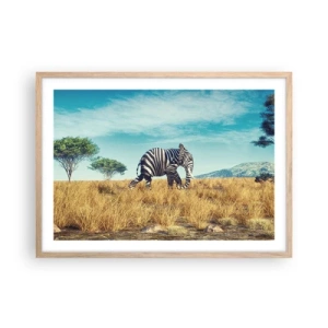 Affiche dans un chêne clair - Poster - Le gris n'est déjà plus à la mode - 70x50 cm