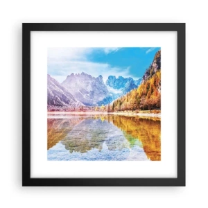 Affiche dans un cadre noir - Poster - C'est déjà le printemps à la montagne - 30x30 cm