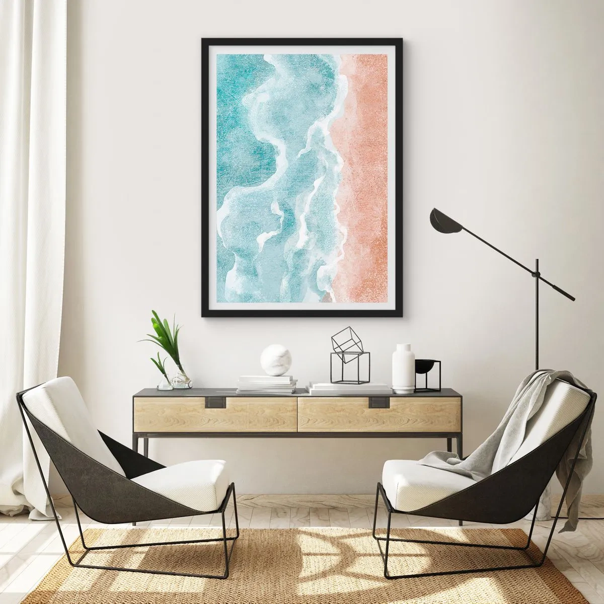 Affiche dans un cadre noir - Poster - Abstraction du nuage - 61x91 cm