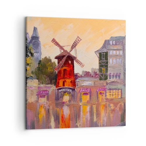 Impression sur toile - Image sur toile - Icones parisiennes – le Moulin rouge - 50x50 cm