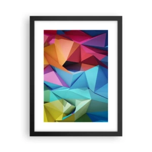 Affiche dans un cadre noir - Poster - Origami arc-en-ciel - 30x40 cm