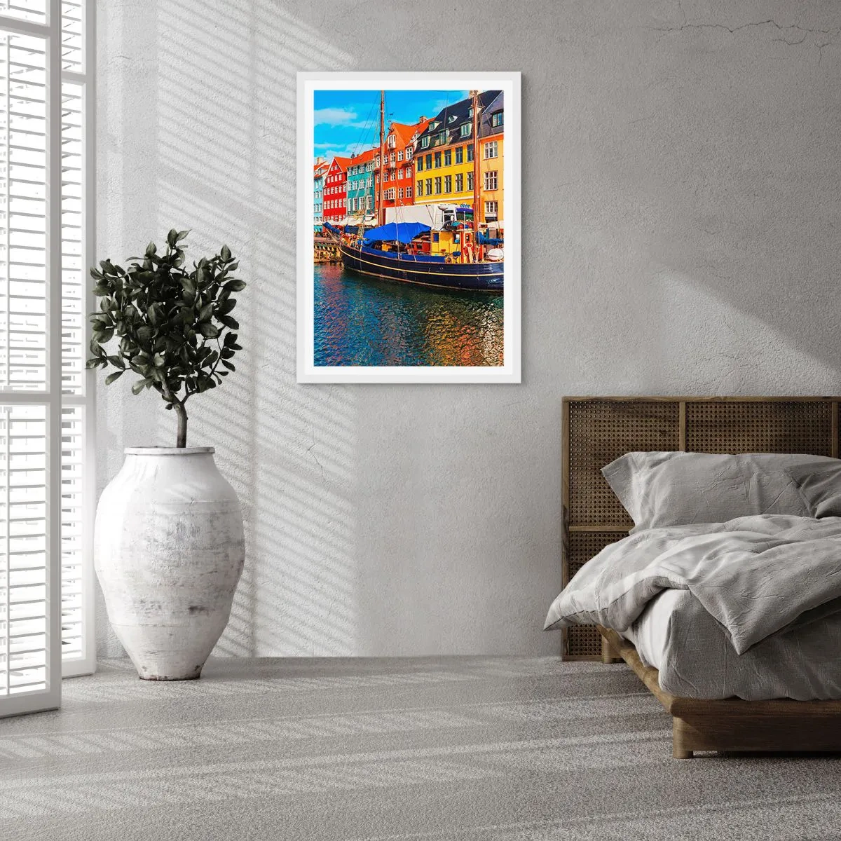 Affiche dans un cadre blanc - Poster - Quai joyeux - 50x70 cm