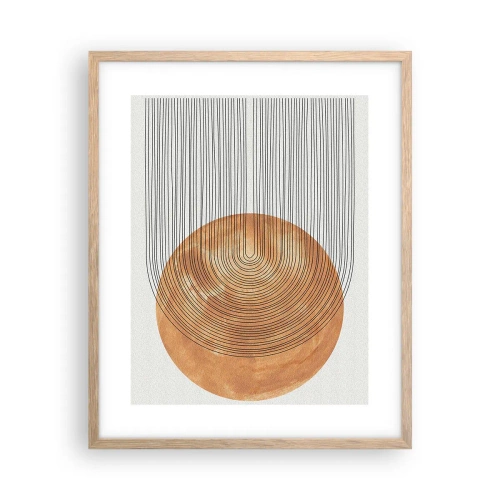 Affiche dans un chêne clair - Poster - Composition solaire - 40x50 cm