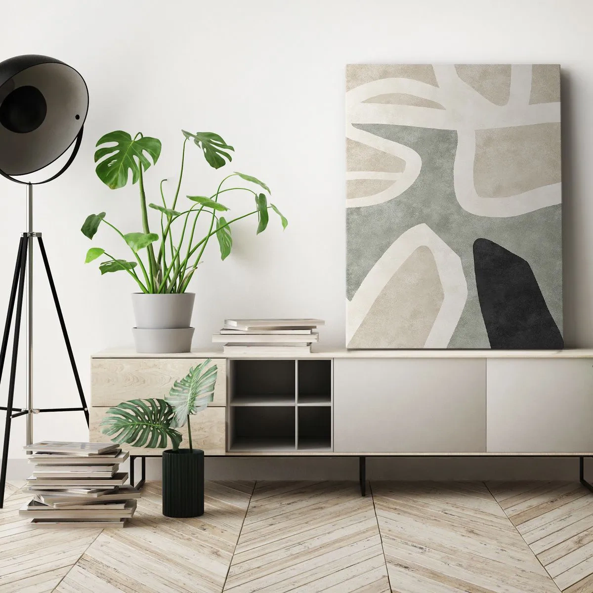 Impression sur toile - Image sur toile - Composition pour motif noir - 65x120 cm