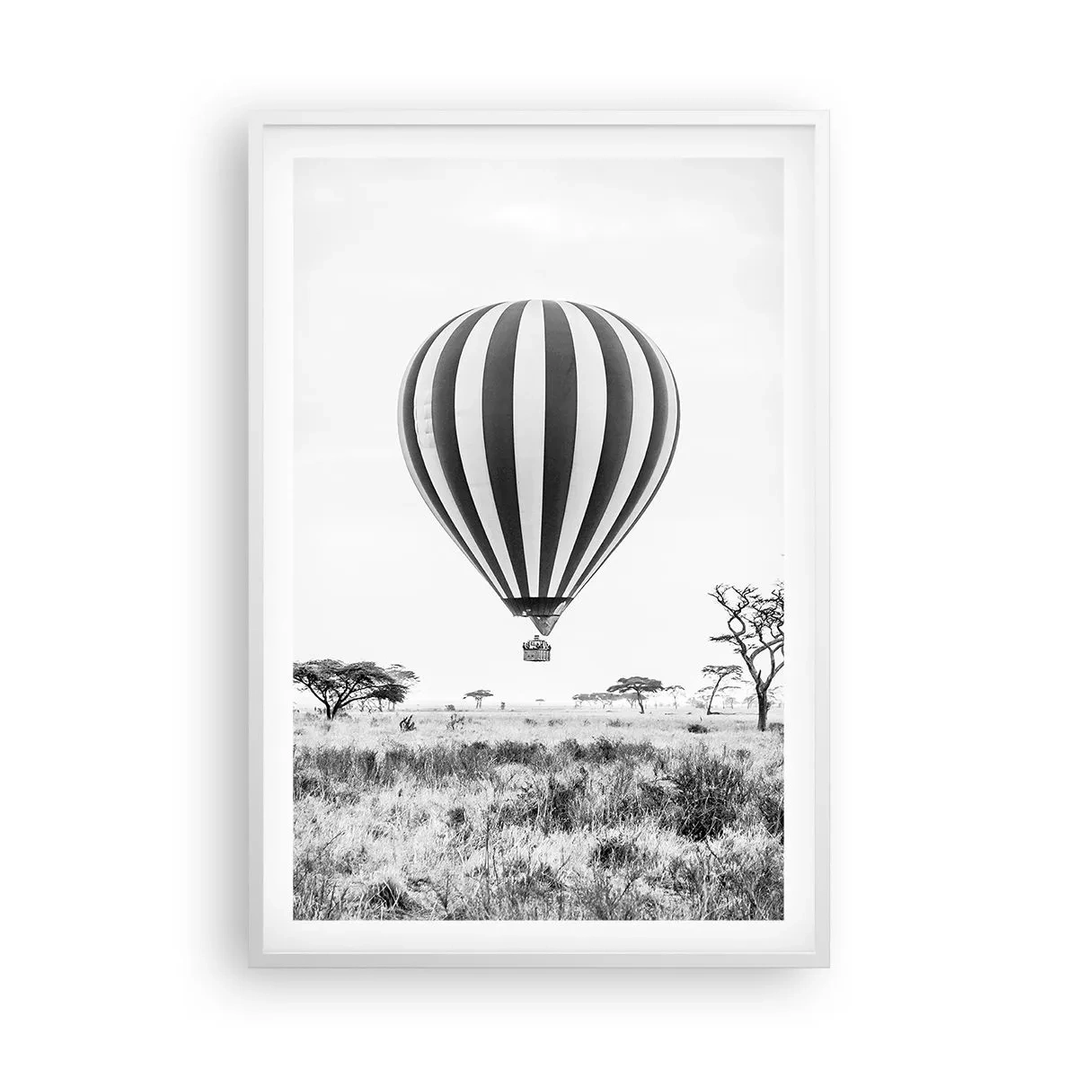 Affiche dans un cadre blanc - Poster - Au dessus de la savane - 61x91 cm