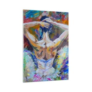 Impression sur verre - Image sur verre - Une ballerine au style expressif, coloré et pictural - 50x70cm - Il se peut que ce soit tout - Décoration murale moderne pour le salon et la chambre ARTTOR