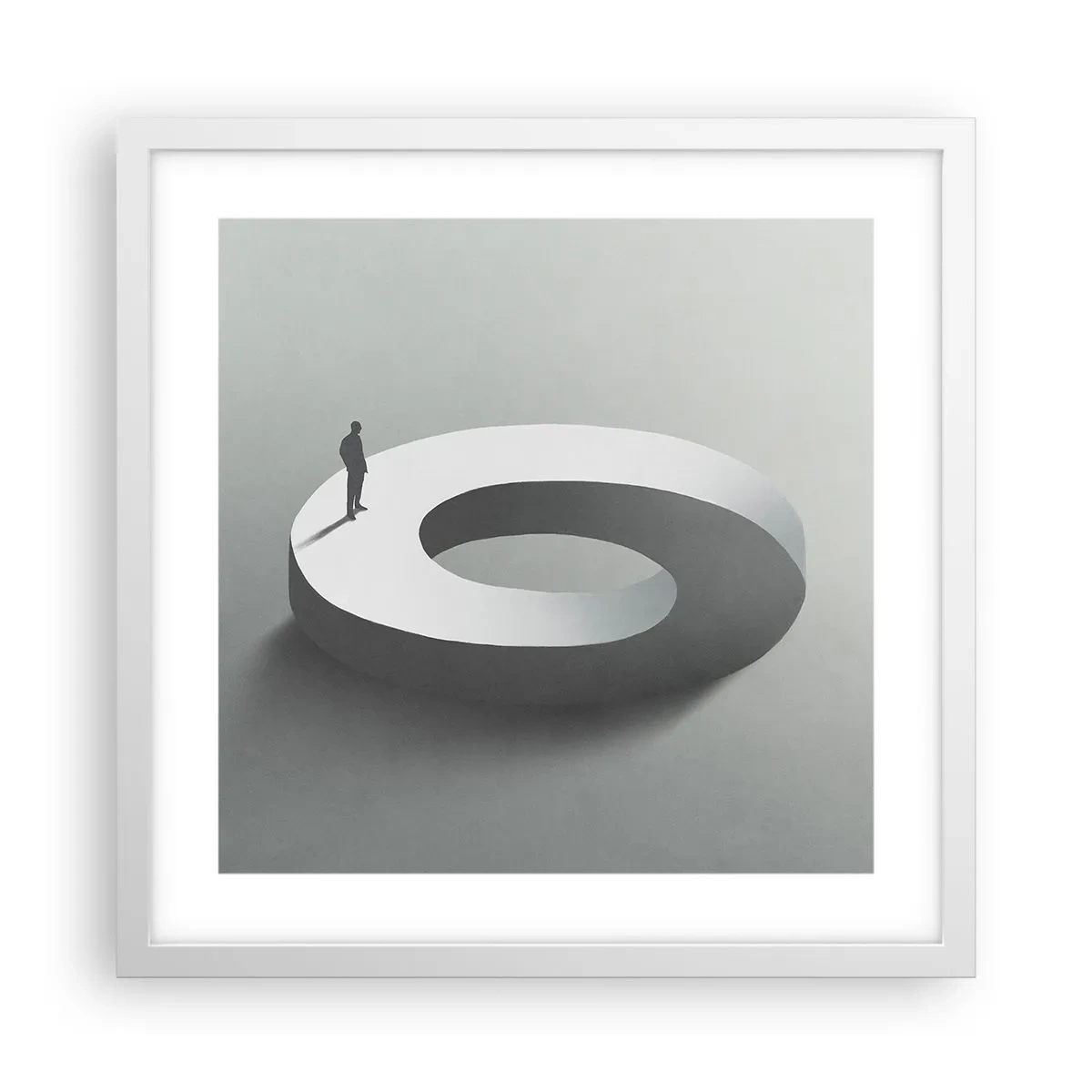 Affiche dans un cadre blanc - Poster - Et sois intelligent ici - 40x40 cm