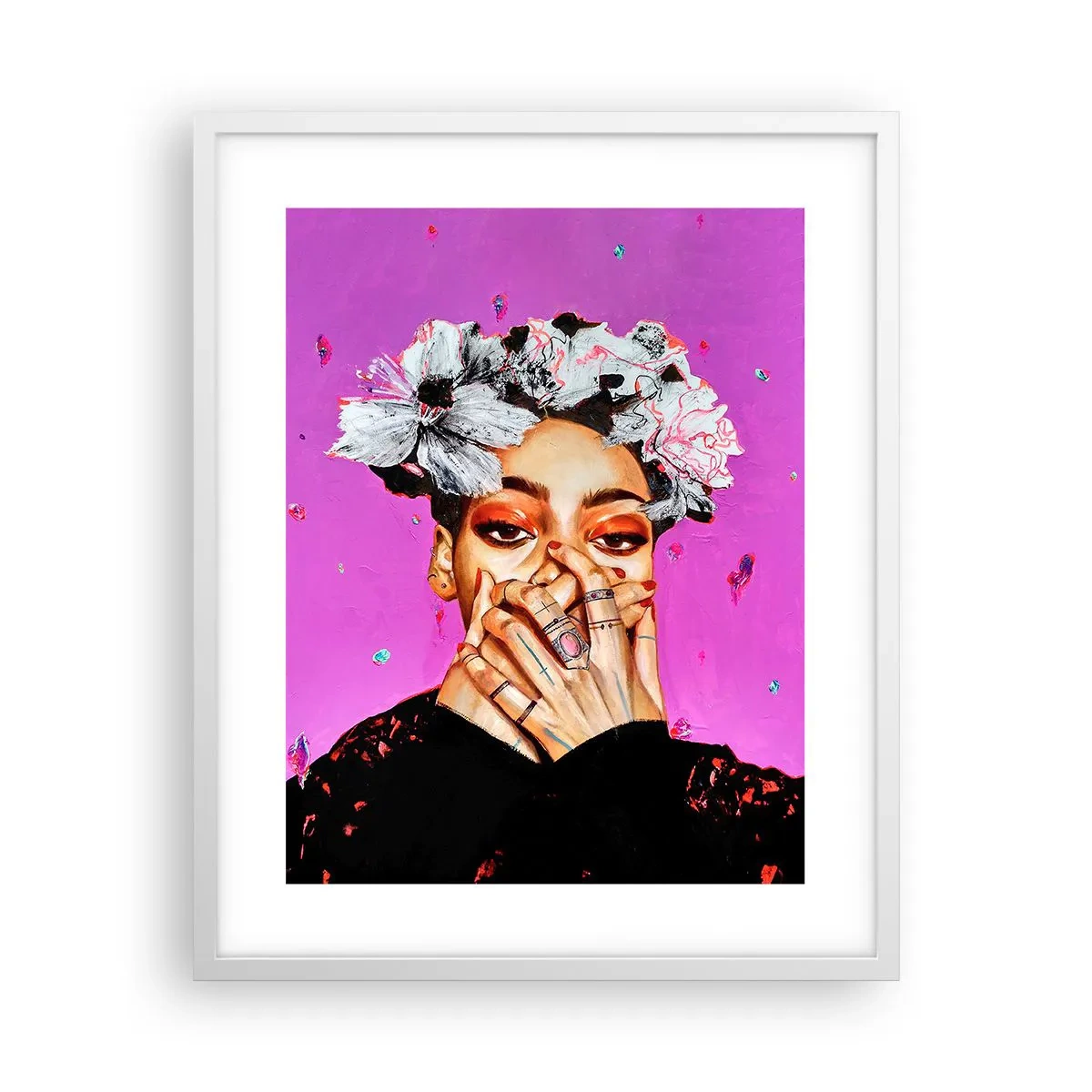 Affiche dans un cadre blanc - Poster - Un peu fou - 40x50 cm