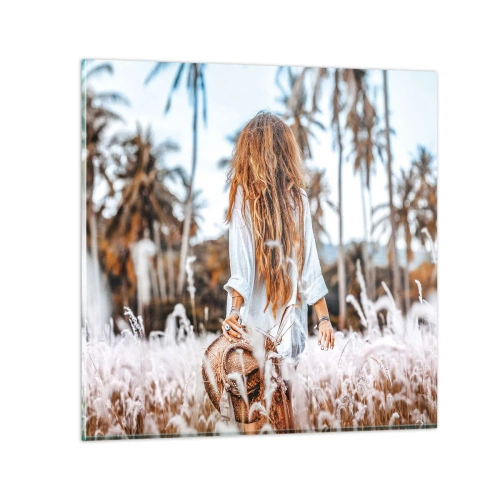 Impression sur verre - Image sur verre - Né de peluches d'herbe - 70x70 cm